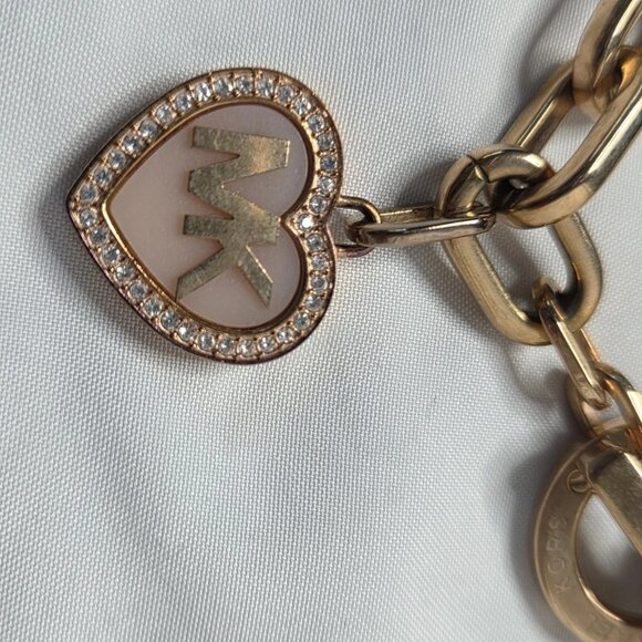 Michael Kors Women's Bracelet Earrings Heart Set Signed Toggle Pave - Picture 5 of 6